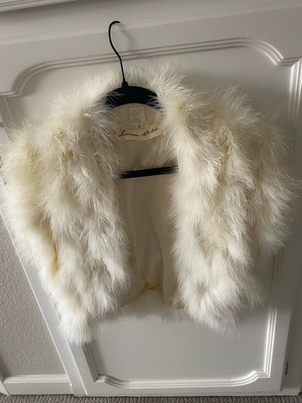 Vintage Lillie Rubin Ivory Feather Shrug